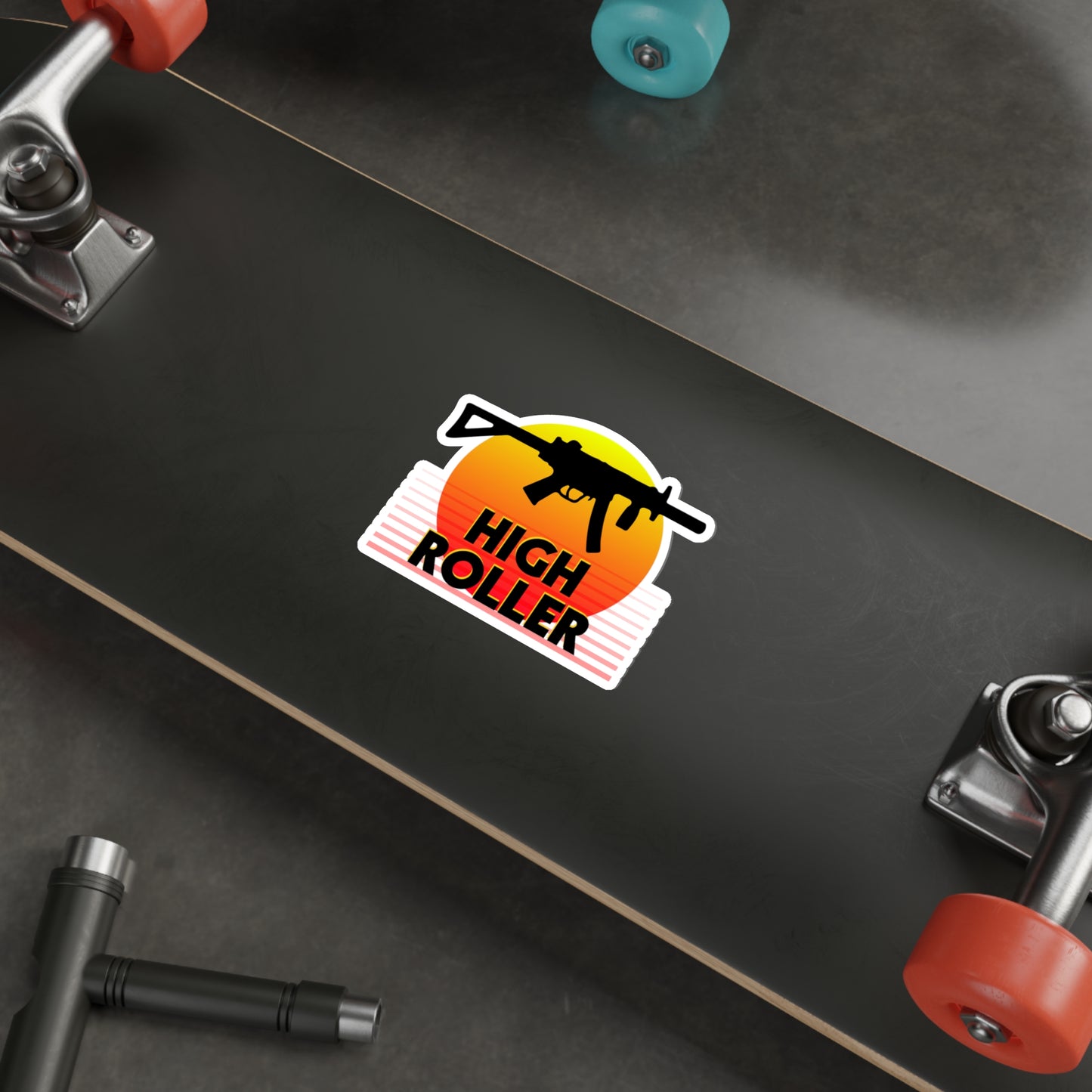 HIGH ROLLER MP5K-PDW Sticker - Yellow/Red
