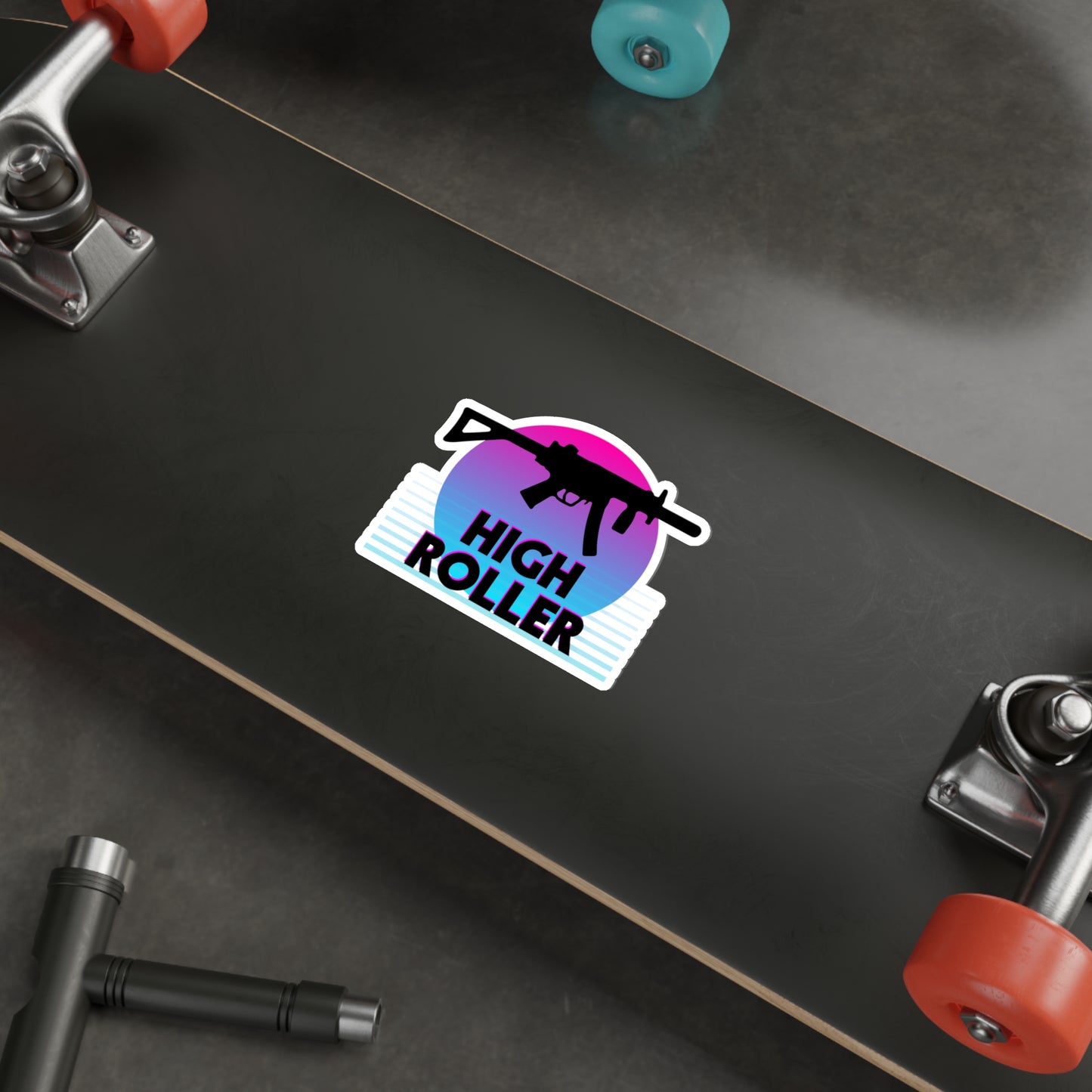 HIGH ROLLER MP5K-PDW Sticker - Pink/Blue