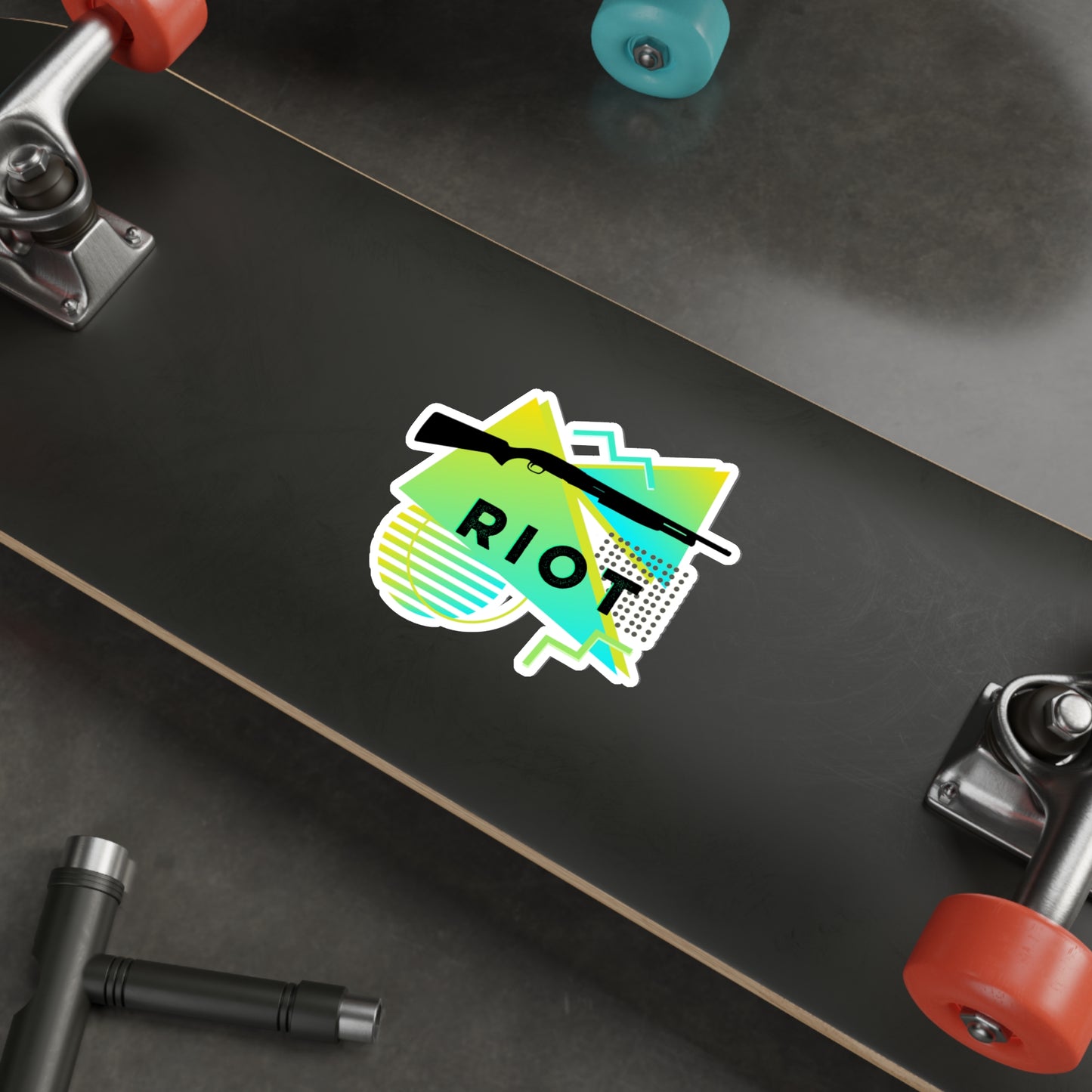 RIOT Shotgun Sticker - Yellow/Blue
