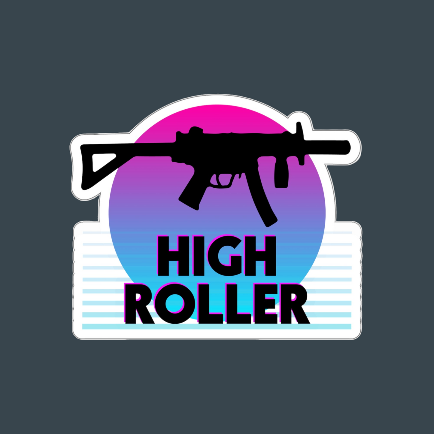 HIGH ROLLER MP5K-PDW Sticker - Pink/Blue