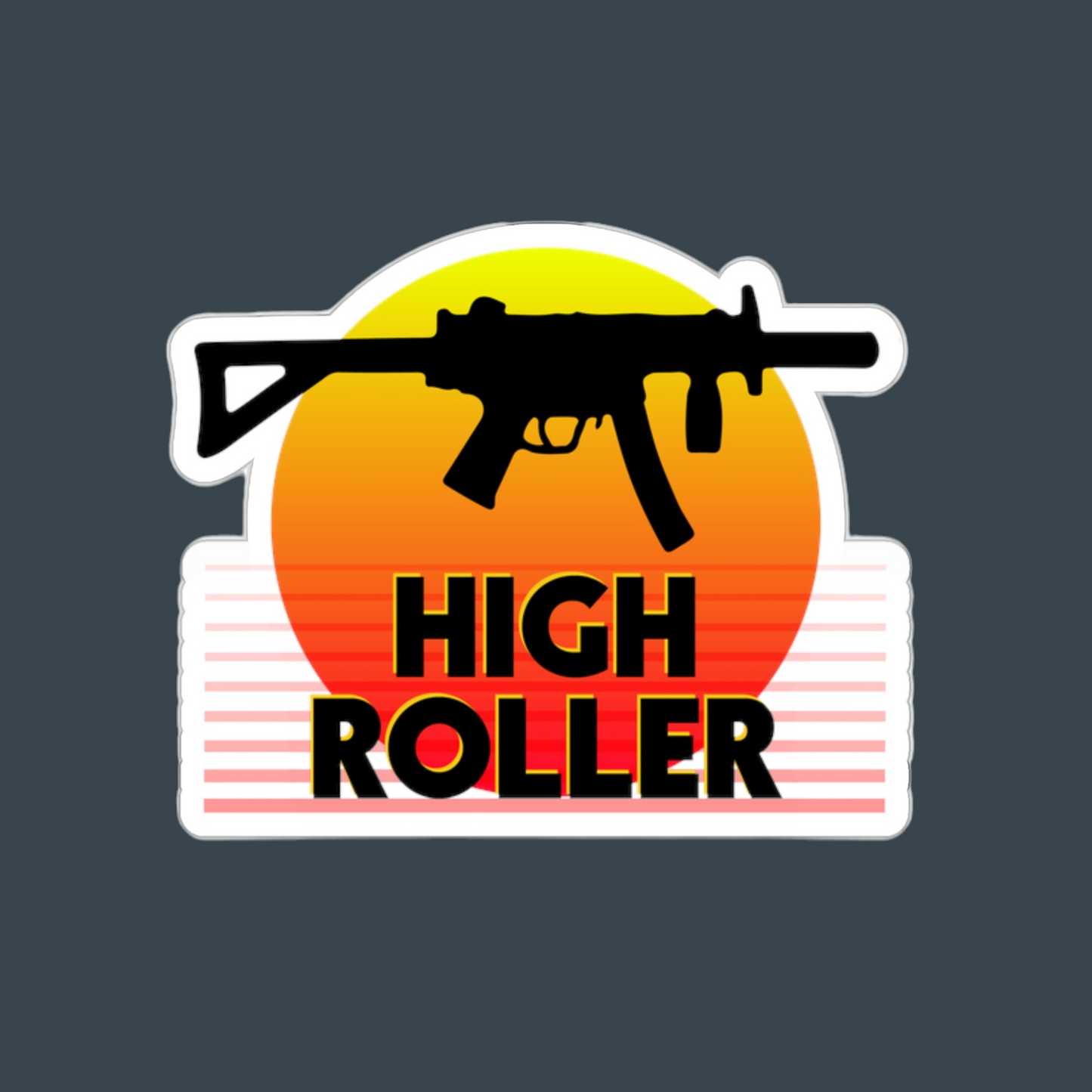 HIGH ROLLER MP5K-PDW Sticker - Yellow/Red