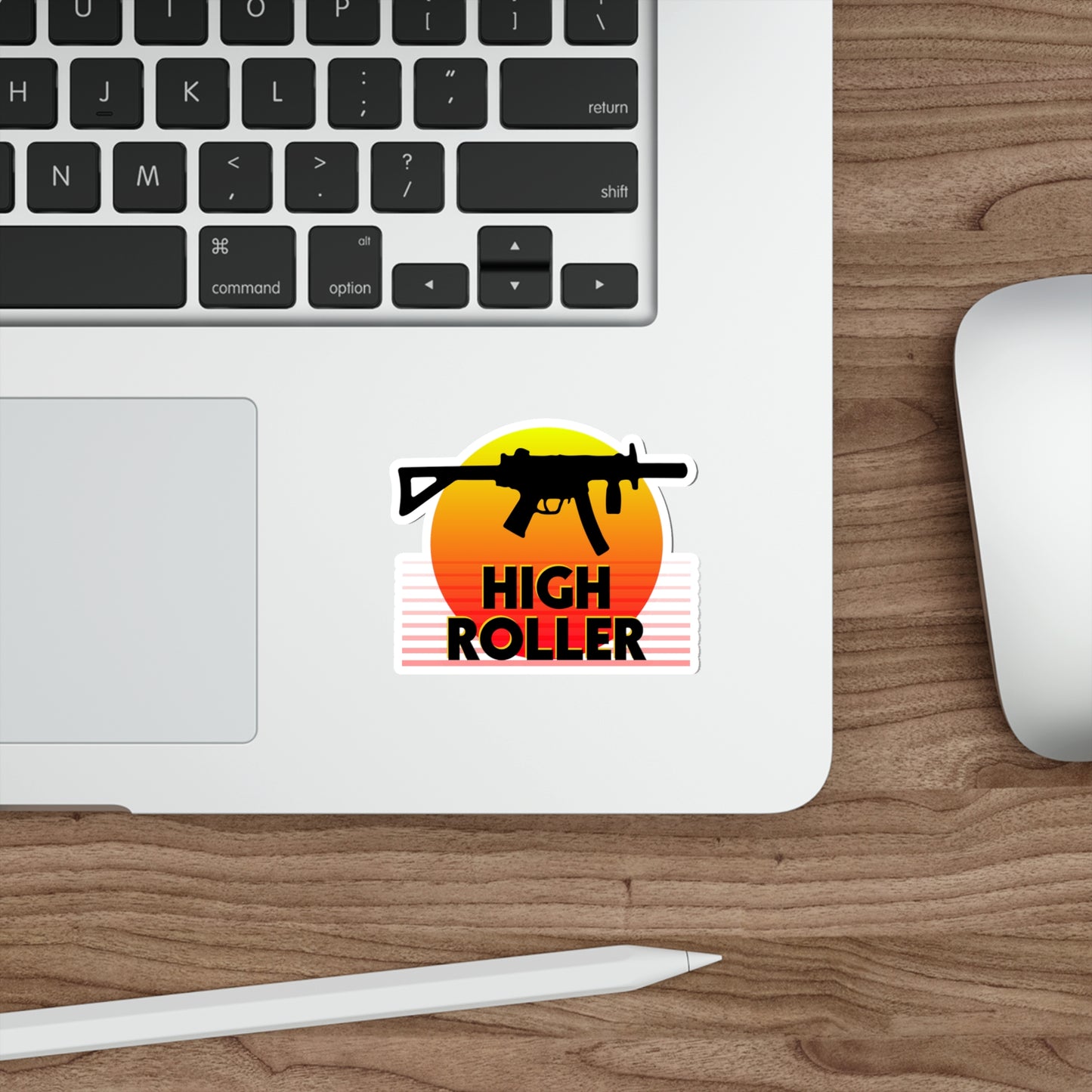 HIGH ROLLER MP5K-PDW Sticker - Yellow/Red