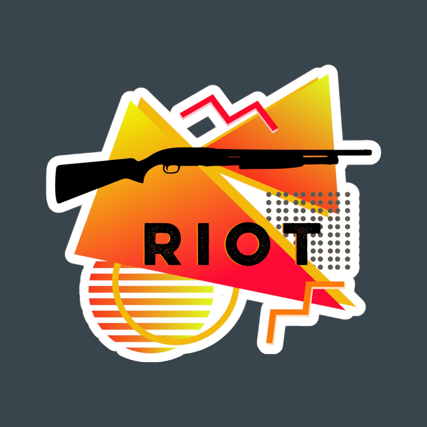 RIOT Shotgun Sticker - Yellow/Red
