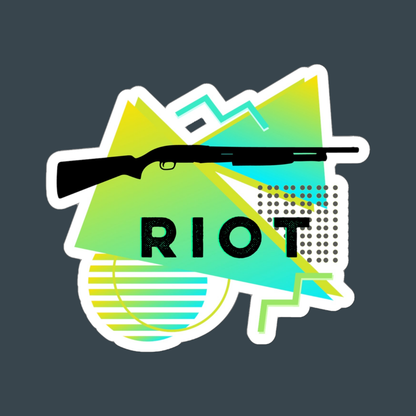 RIOT Shotgun Sticker - Yellow/Blue
