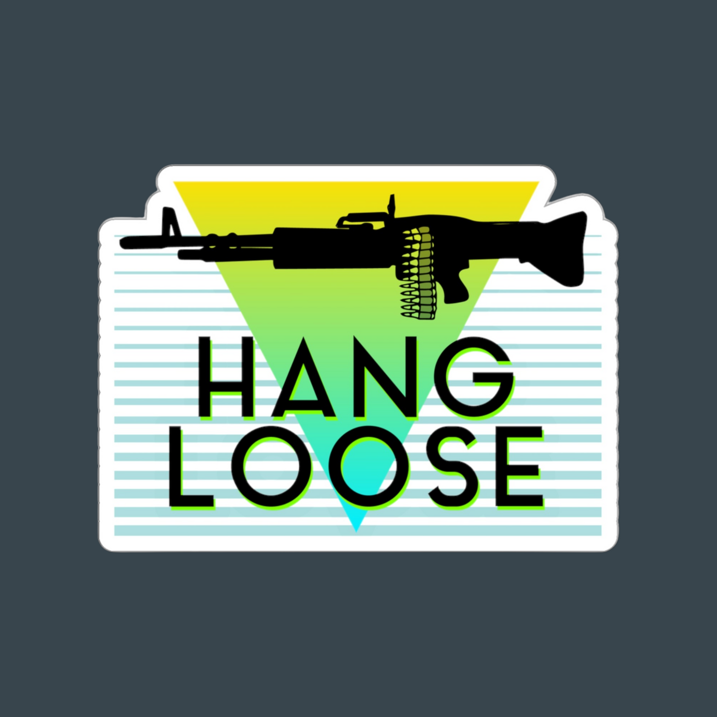 HANG LOOSE M60 Sticker - Yellow/Blue