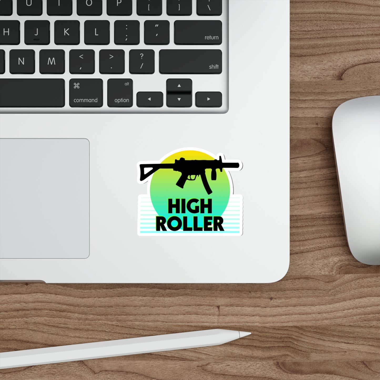 HIGH ROLLER MP5K-PDW Sticker - Yellow/Blue