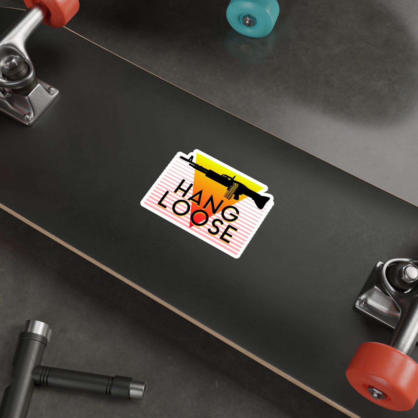 HANG LOOSE M60 Sticker - Yellow/Red