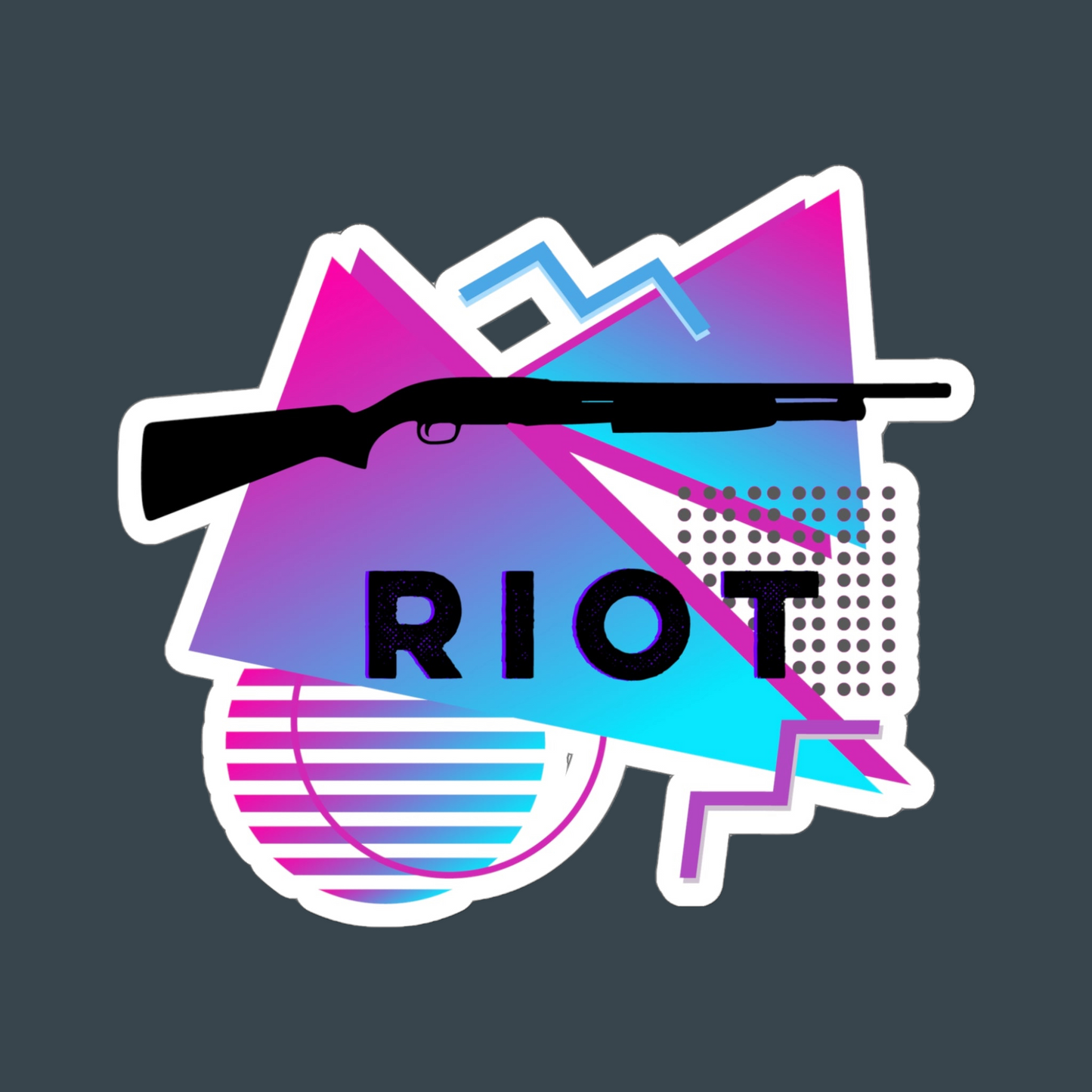 RIOT Shotgun Sticker - Pink/Blue