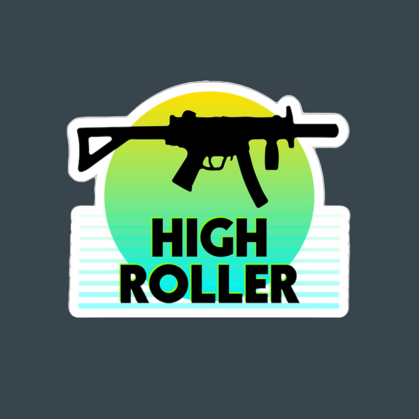 HIGH ROLLER MP5K-PDW Sticker - Yellow/Blue